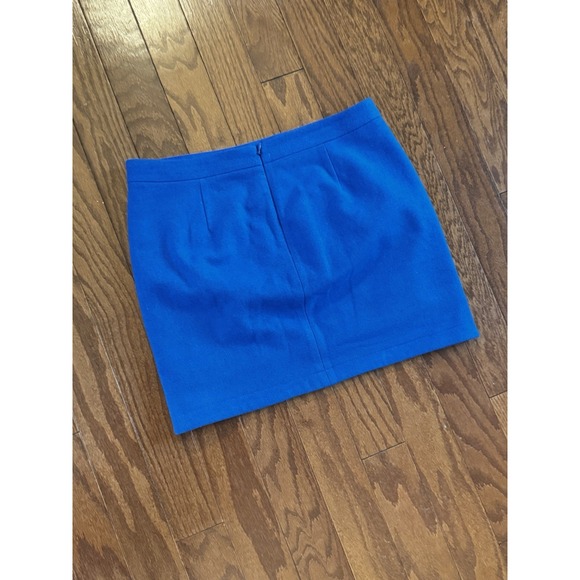 J. Crew Skirt Women's Sz 8 Blue Short A-Line Slit‎ Lined Workwear Career - Picture 2 of 11